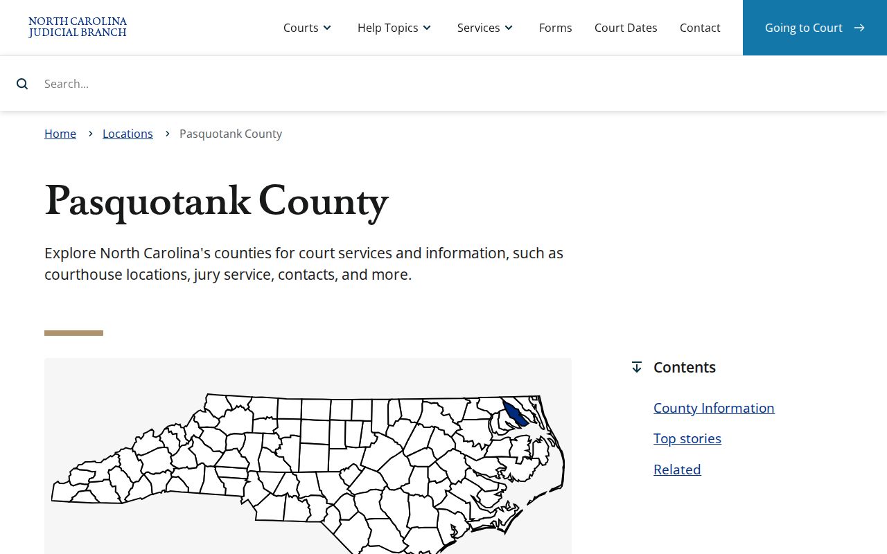 Elizabeth City criminal records court lookup through Pasquotank County