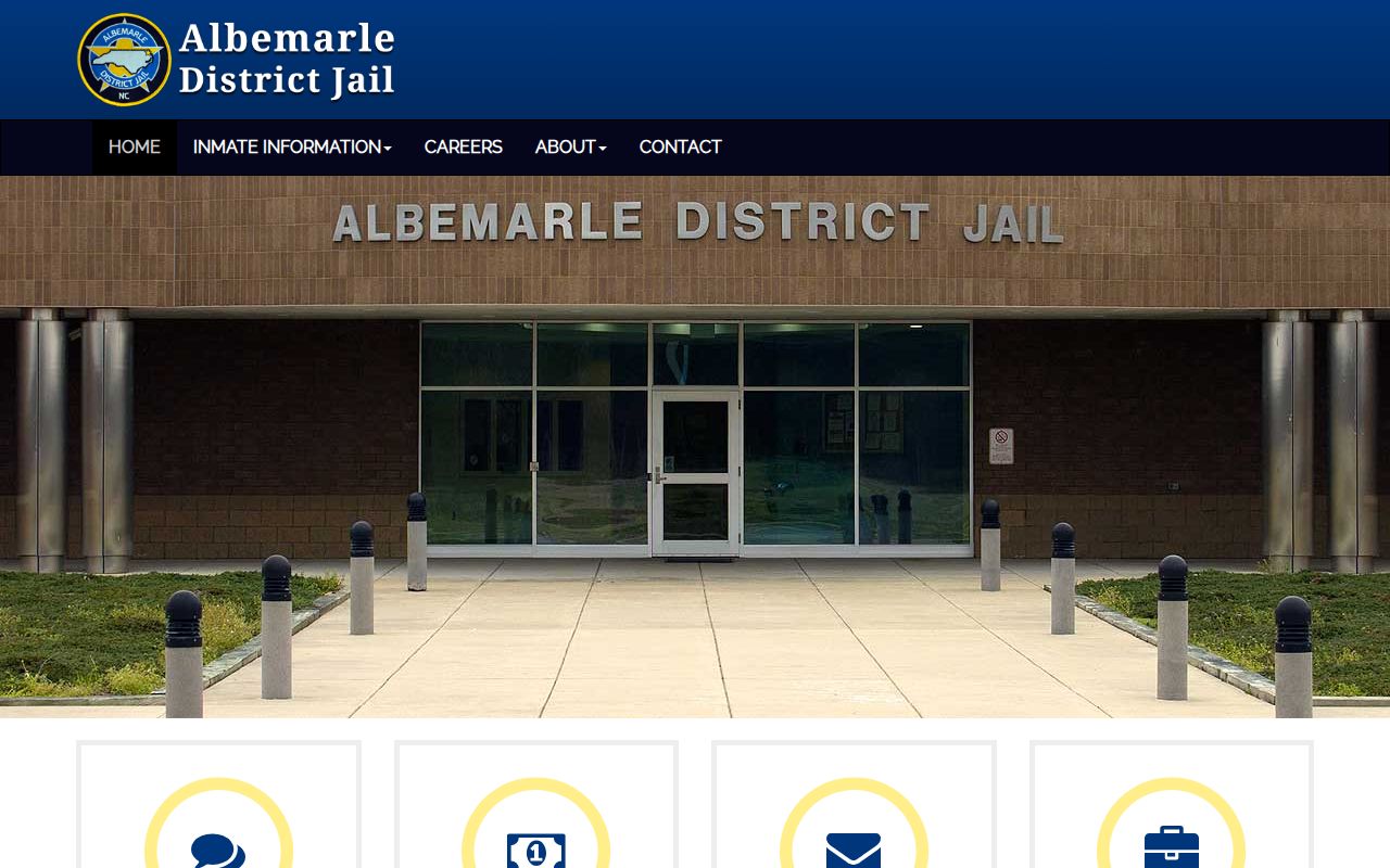 Pasquotank County arrest lookup link on the Albemarle District Jail website