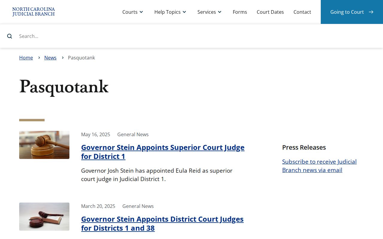 Pasquotank County criminal court records news and eCourts updates