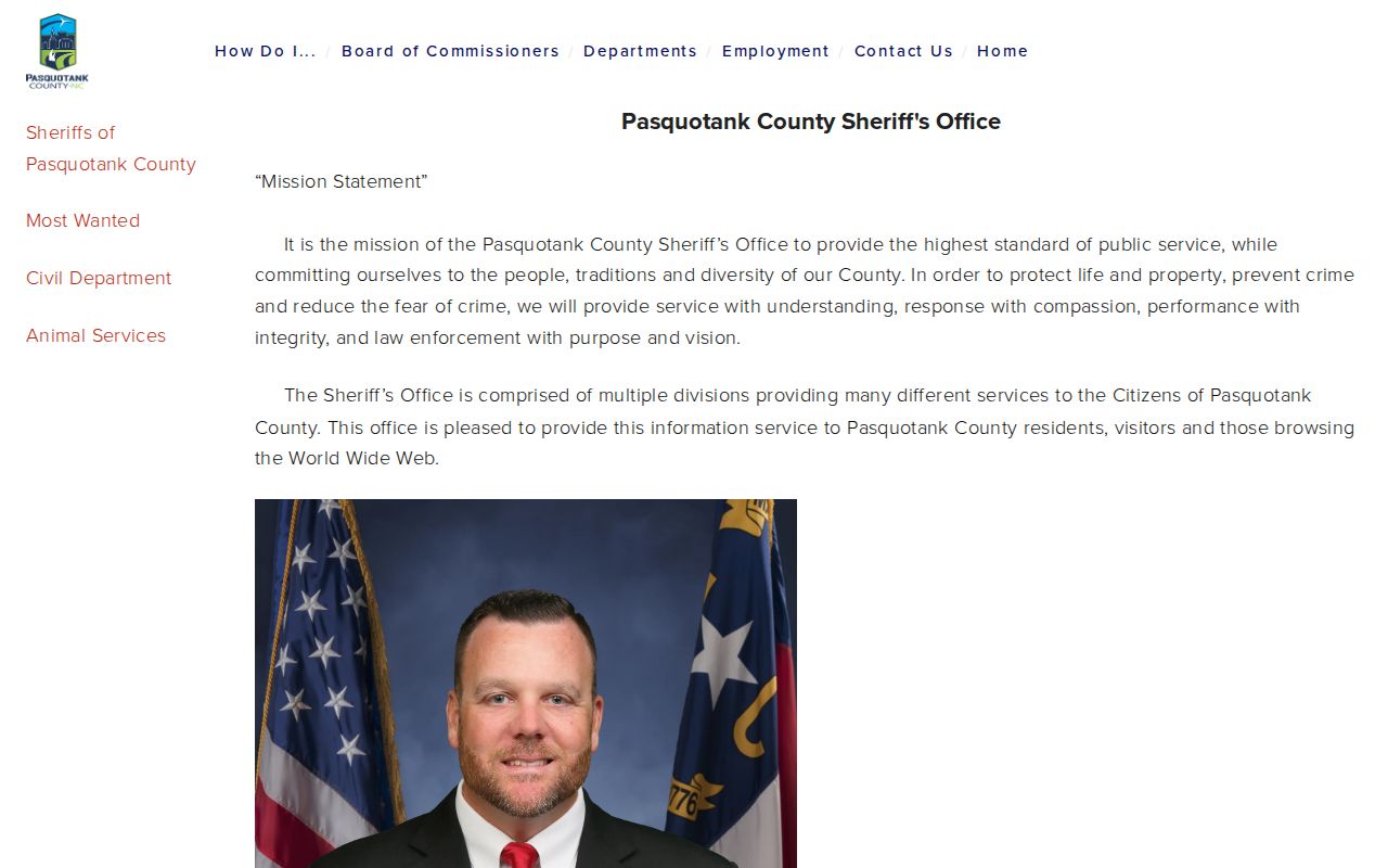 Pasquotank County criminal records at the Sheriff's Office